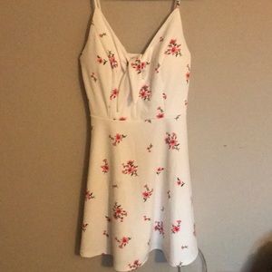 Xhiliration Tie Front Floral Dress